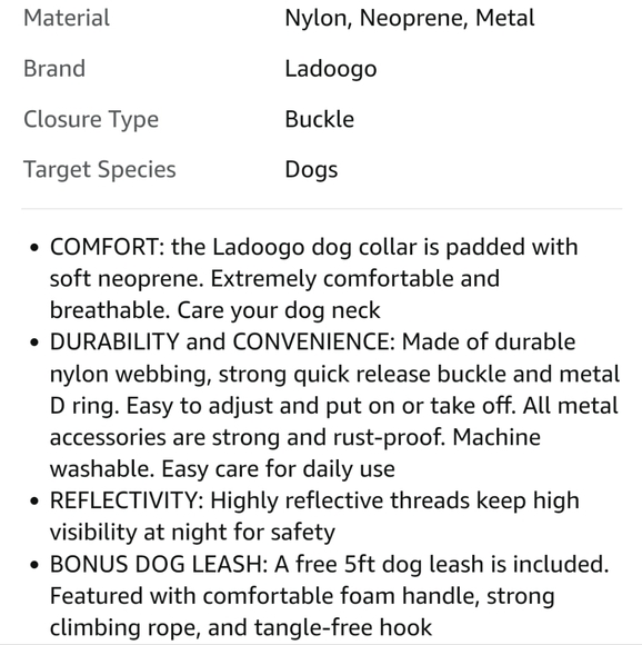 Ladoogo Reflective dog collar - size XS - purple - Picture 7 of 10